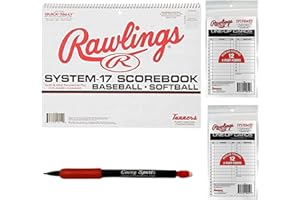 COVEY SPORTS System-17 Baseball Softball Scorebook and 24 Lineup Cards, Bundled with Covey Pencil - Convenient Softball and Baseball Score Keeping Book and Line Up Cards Coaching Bundle