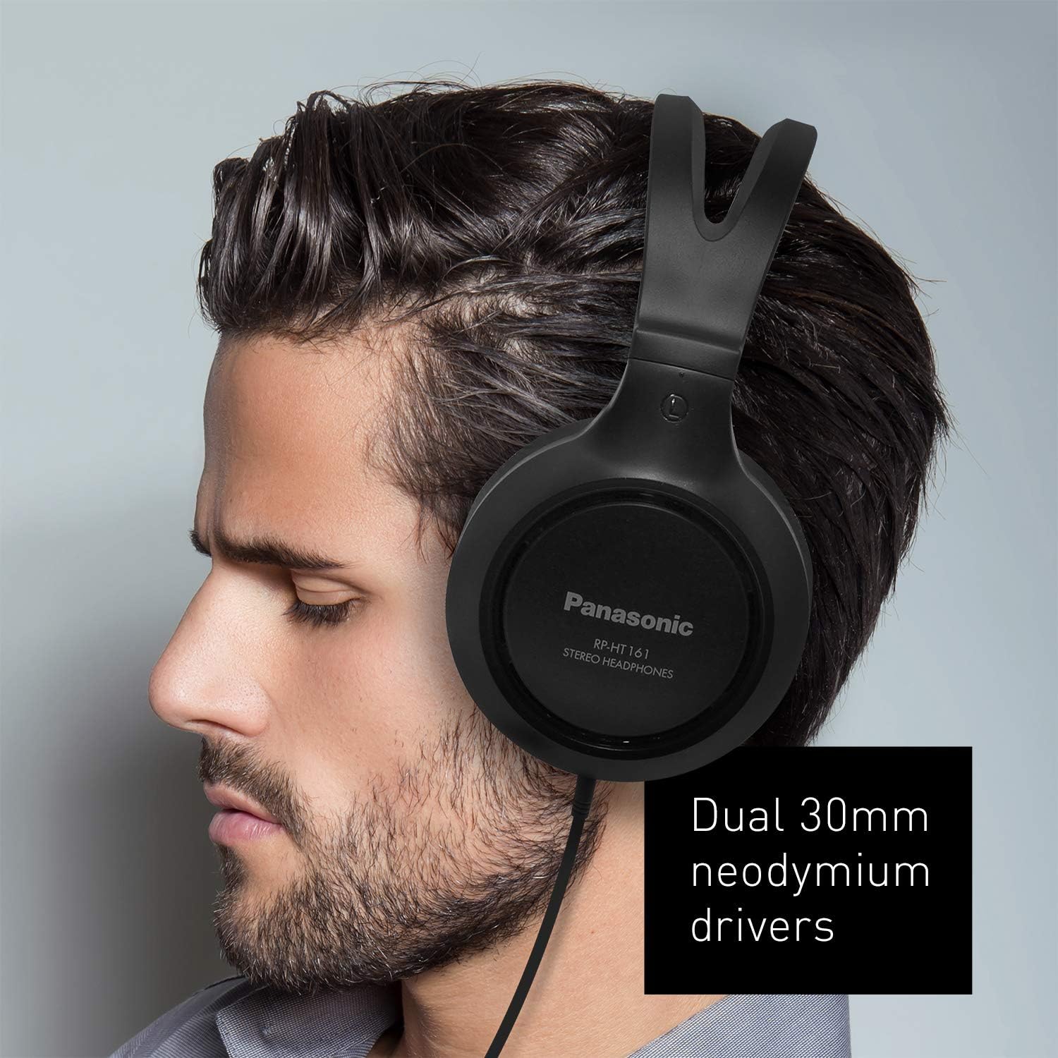 Panasonic Headphones On-Ear Lightweight with XBS RP-HT21 (Black & Silver): Panasonic: Home Audio & Theater