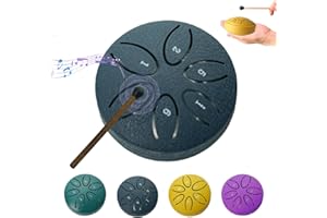 ALINUOYQ Rain Drum for Outside, 3 Inch 6 Notes Steel Tongue Drum Rains Chime Garden, Chakradrums for Outdoor, Mini Handpan Drums Sound Healing Instruments for Adults Kids