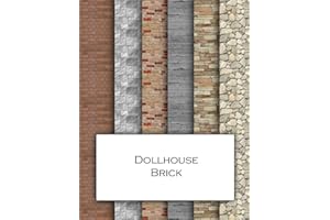 Dollhouse Brick: Brickwork textured wallpaper for decorating doll's houses and model buildings. Beautiful sets of papers for 