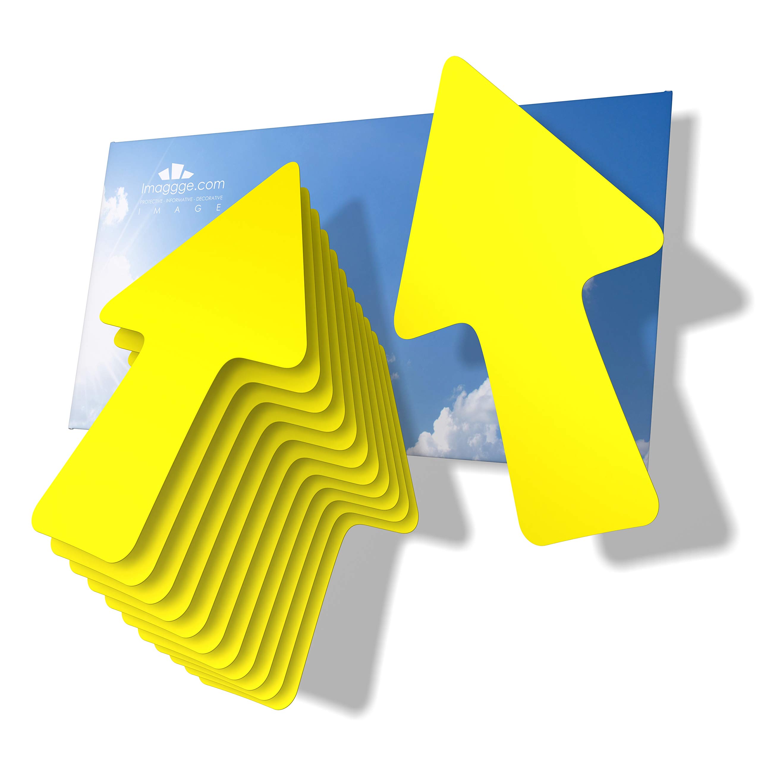 imaggge.com 12 Arrows - Yellow - Signage and Orientation Stickers - Indoor and Outdoor - Directions, Arrow Path, Directions
