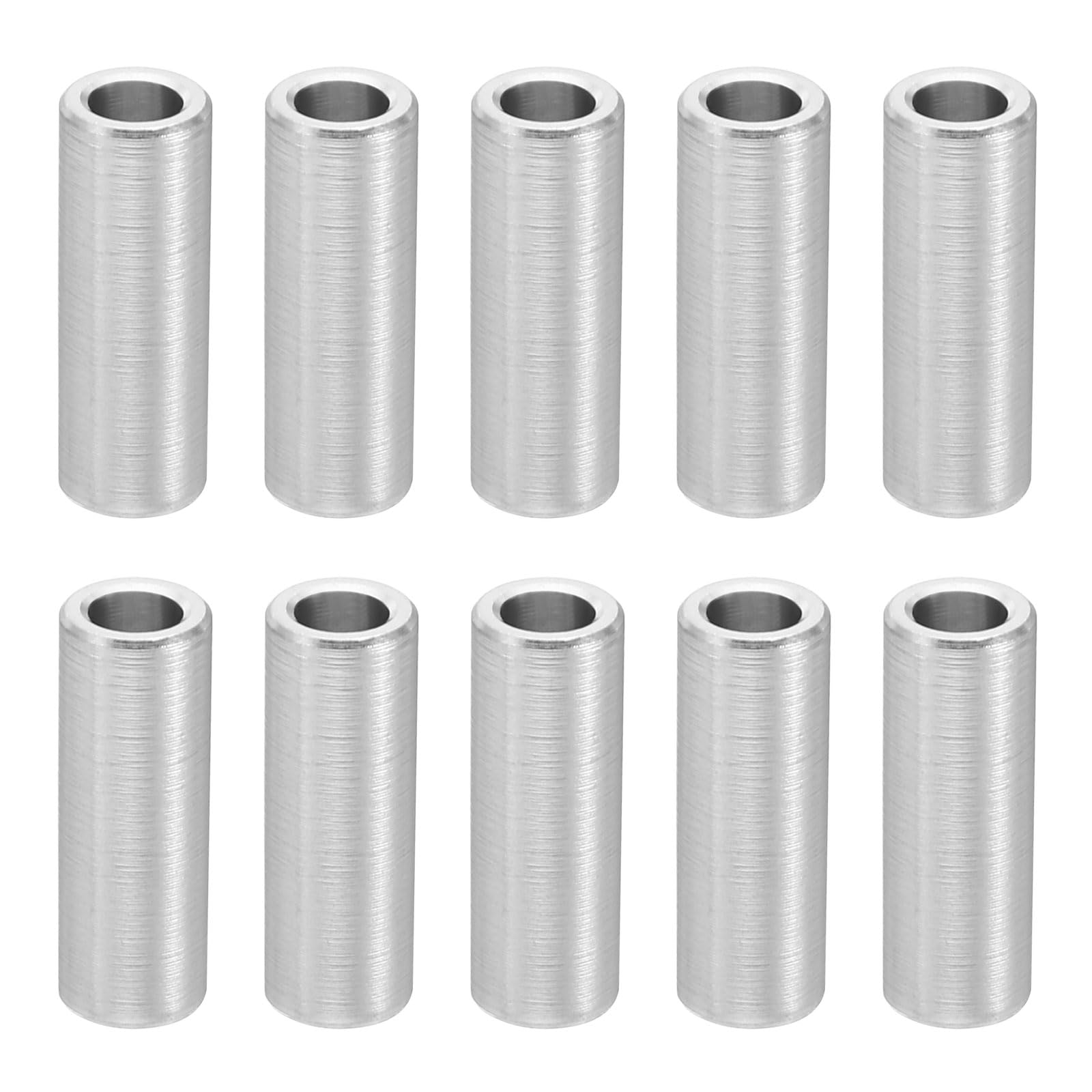 PATIKIL M4 Aluminum Spacers, 10 Pcs Metal Spacer Aluminum 4.1mm ID x 7mm OD x 20mm L Aluminum Spacer Screw Standoff Round for 5/32inch or M4 Screw Bolts