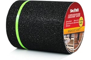 SinoPack Anti Slip Tape with Glow in The Dark Stripe 6Inch x 20FT Best Grip Non Slip Strips Tape High Traction Abrasive Adhesive for Step