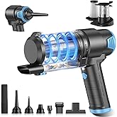 KMM Handheld Car Vacuum Cleaner, 16000PA Air Duster & Vacuum Cleaner, 120W High Power Hand Held Vacuum Cordless, Portable Vacuum Rechargeable with Multi-Nozzles & LED Light for Car, Home, Pet, Office