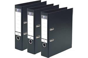 Oxford Pack of 3 Lever Arch Files A4 XL 80 mm 2 Rings Capacity 750 Sheets Polypropylene Cover Black