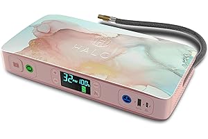 HALO Bolt Ultimate 2.0, Portable Vehicle Jump Starter with Air Compressor, Power Bank, Floodlight with Digital Display Charges Multiple Devices, Rose