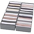 Coorganisers 4 Packs T-shirt Drawer Organizers for Clothing,8 Grids Compartment Wardrobe Storage Box, Washable Clothes Organizer for Folded Clothes, Legging, Silk Scarve