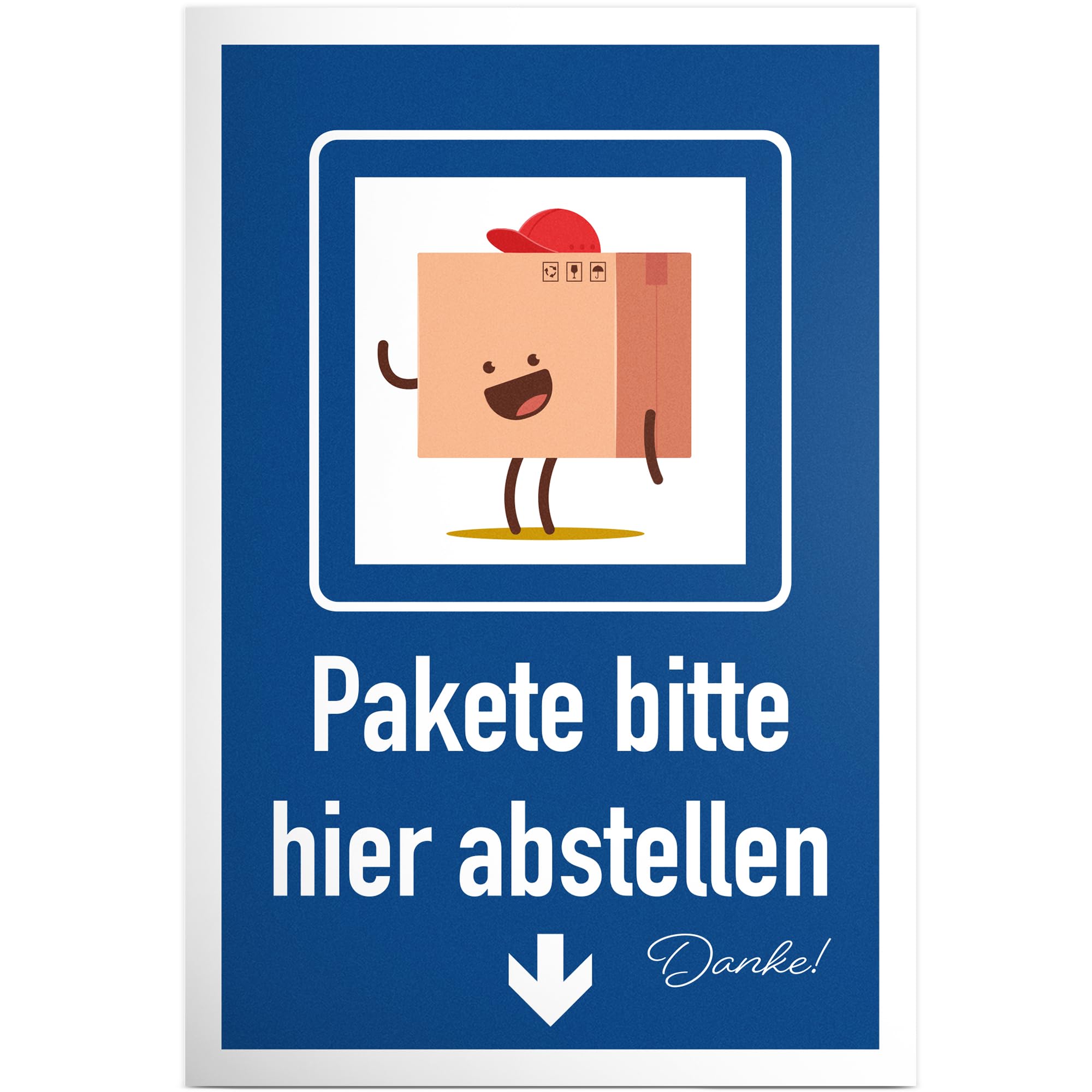 DankeDir! Package please put it here - Plastic sign 30 x 20 cm - Note Parcel Markers Postmen Delivery Drivers - Sign Package Shipments - Prompt Delivery