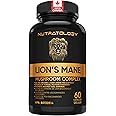 Organic Lion's Mane Mushroom Capsules - Nootropic Mushroom Supplements Formulated With 40% Polysaccharides & >20% Beta-Glucan