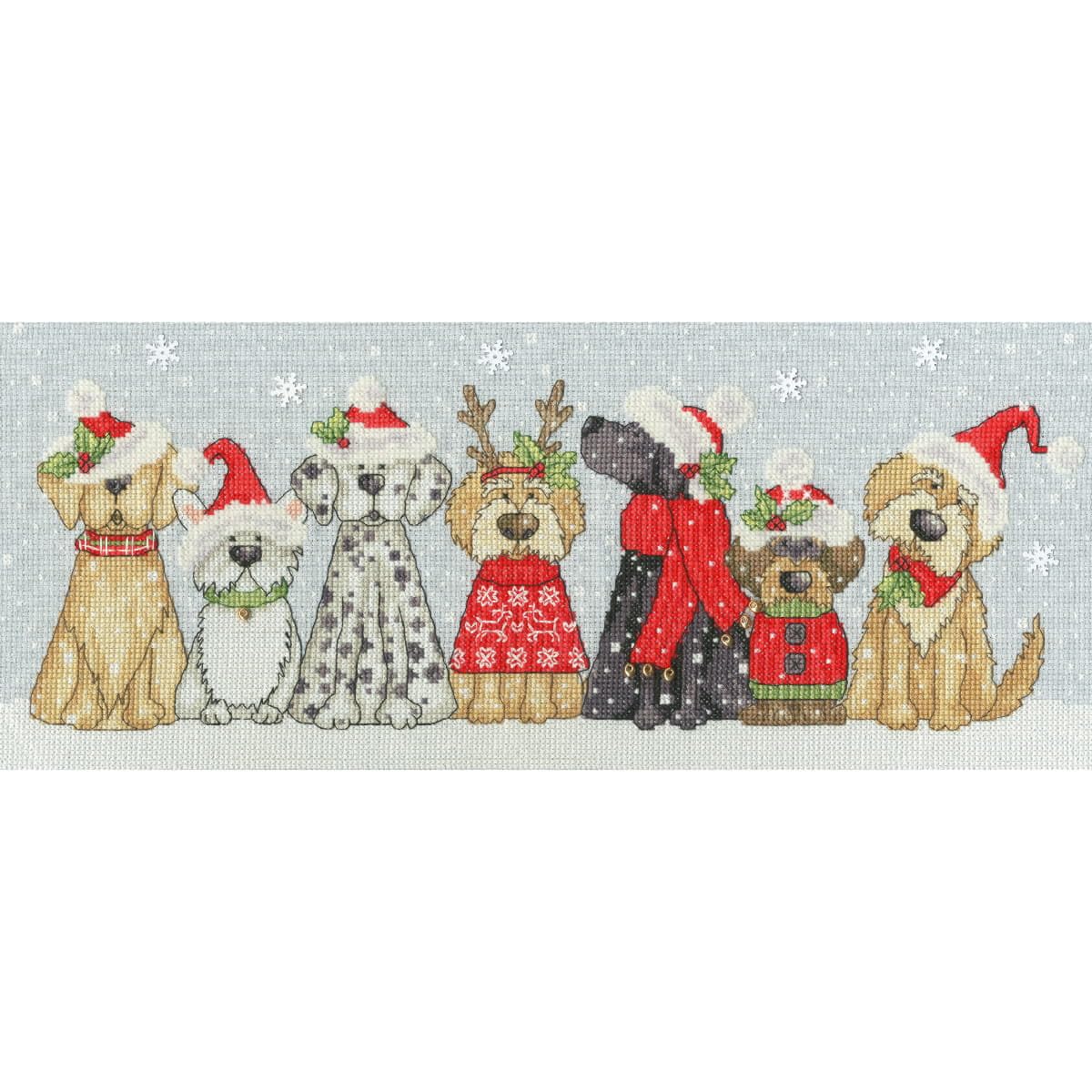 Bothy Threads Counted Cross Stitch Kit - Holiday Hounds