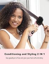 LANDOT Hair Straighteners Brush Ionic Ceramic Dual Voltage 12 Temp Settings view 2