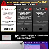 EooCoo MacBook Air 13.6 Case Transparent Glitter Crystal Black A3449 A3240 view 3