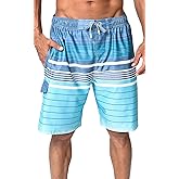 US Apparel Mens Swim Trunks with Pockets Swim Shorts Quick Dry 4-Way Stretch Material Mesh Lining Beach Swimwear
