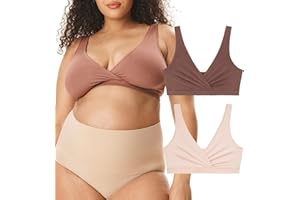 Motherhood Maternity Womens Soft Cotton Spandex Wrap Front Maternity & Nursing Sleep Bralette Bra S-3x