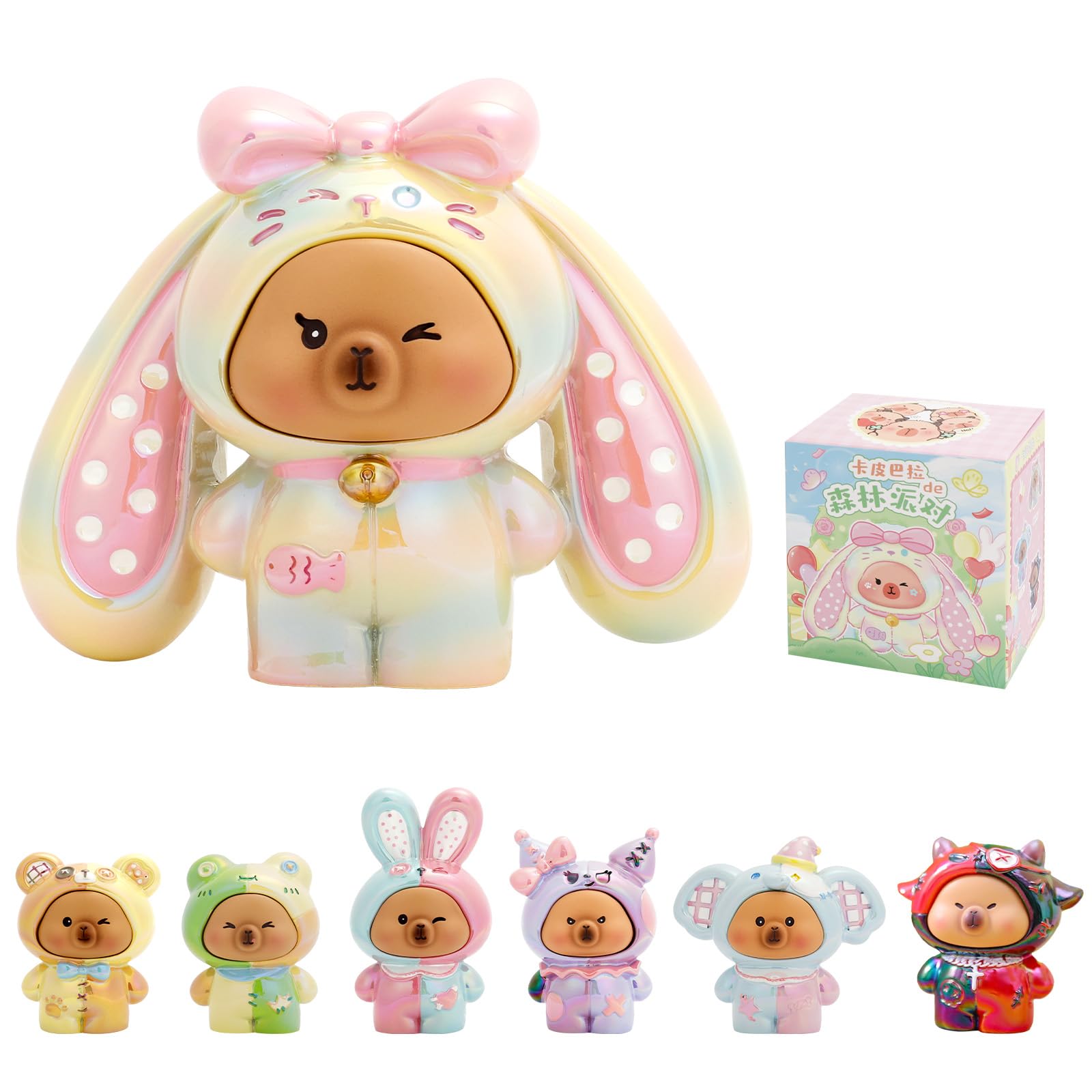 Photo 1 of LUCKJOY Capybara Forest Party Series Blind Box Figures, Random Design Collectible Miniatures,