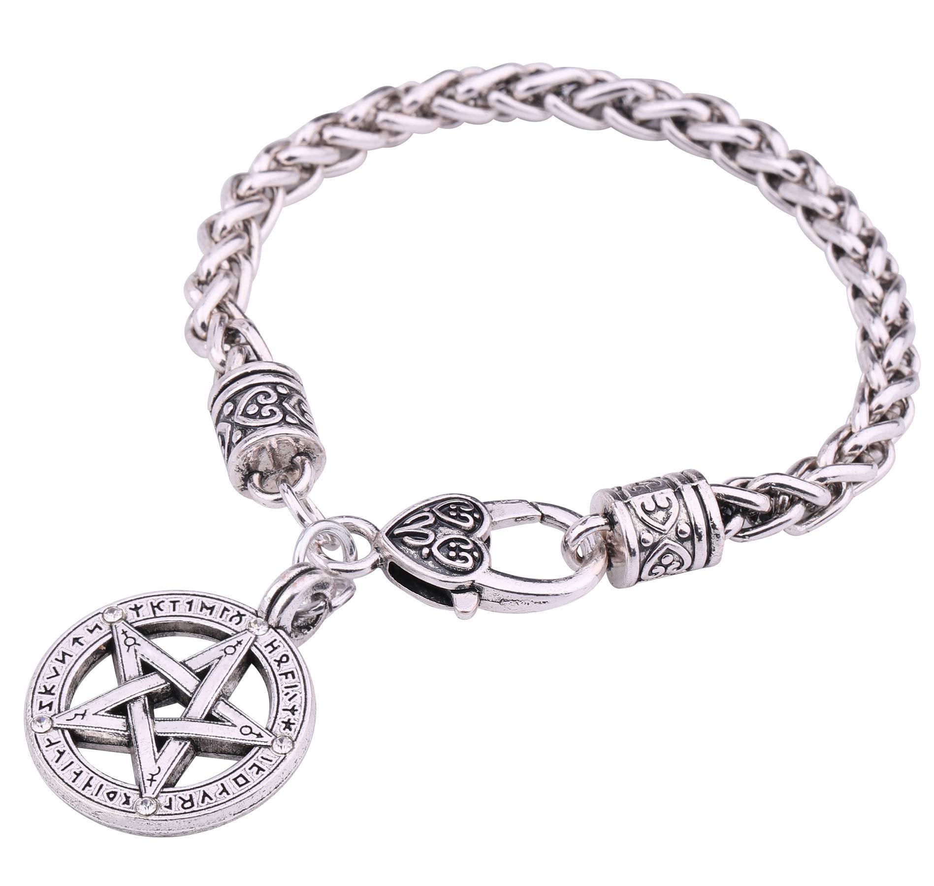 My Shape Supernatural Pentacle Pentagram Wheat Chain Bracelet Gifts Jewelry for Women & Men