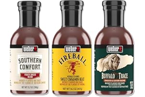 SNACKIVORE Bourbon Whiskey Flavored BBQ Sauce Set Variety 3 Pack- Includes Southern Comfort, Fireball, and Buffalo Trace. BBQ Sauce Gift Set. Flavored Barbecue Sauce Gift Pack.