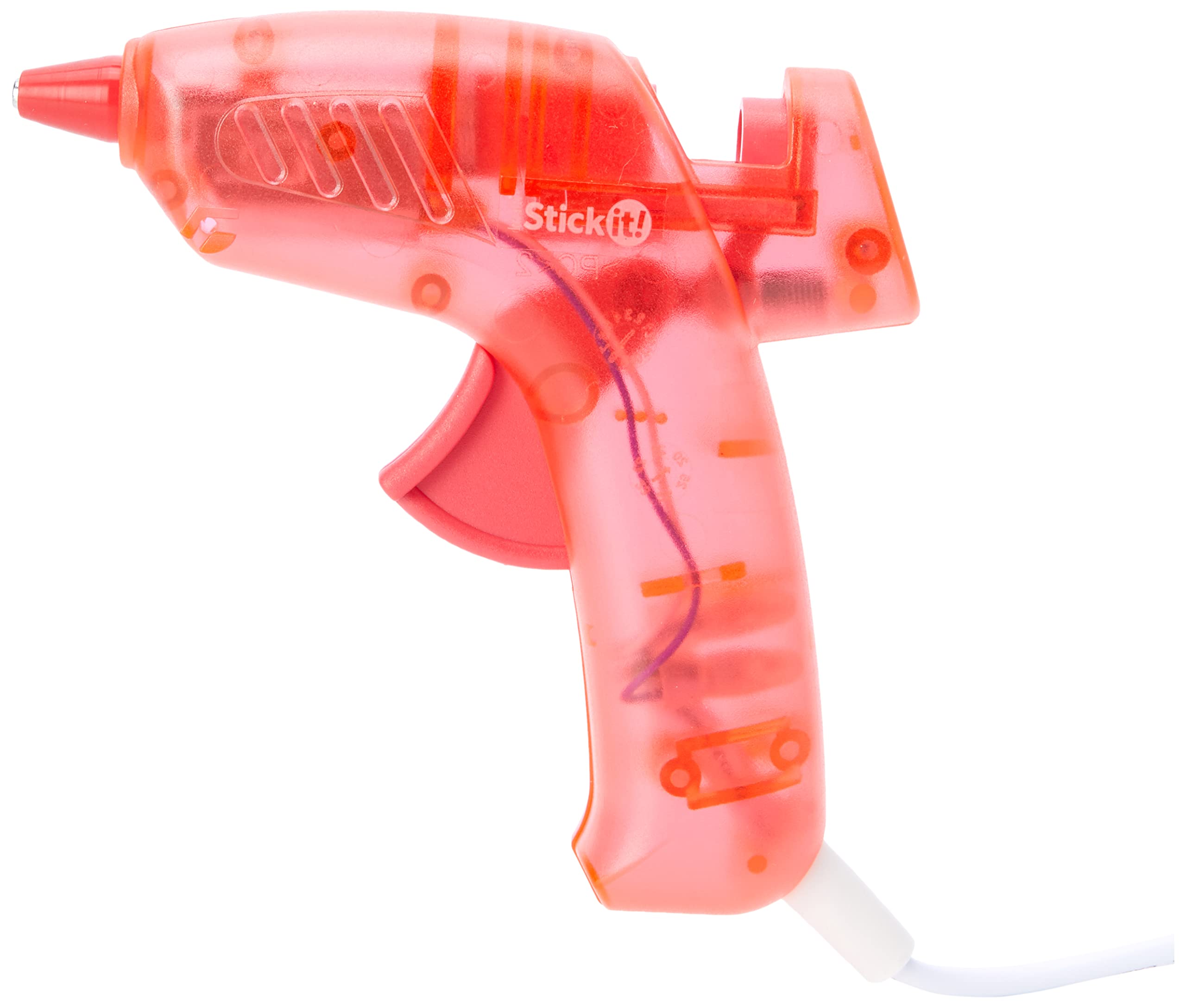 Stick It - Hot Melt Glue Gun, UK Plug, Red, Including 2 Clear Glue Sticks, Dries Transparent, Hot Glue Gun Craft Tool For Card Making, Scrapbook Accessories, Crafting, Hobbies, School Supplies