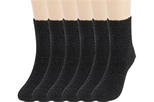 QKURT 6 Pairs of Fluffy Socks, Men's Slipper Socks Bed Sock Sleeping Socks Cozy Fuzzy Socks for Men Boys …