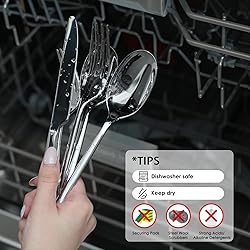 KINGSTONE Silverware Set, 20-Piece Forged Flatware