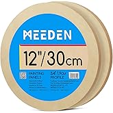 MEEDEN Round Wood Canvas Panels: 3/4" Deep 12" Dia Round Wooden Canvas Panel - Pack of 2 Cradled Wood Art Boards for Pouring 