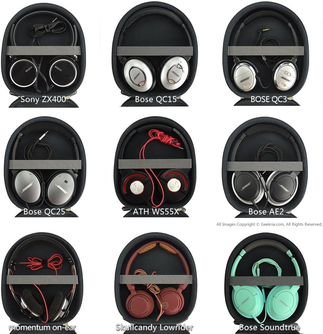 Geekria Shield Headphones Case for On-Ear Headphones, Replacement Hard Shell Travel Carrying Bag with Cable Storage - Image 5