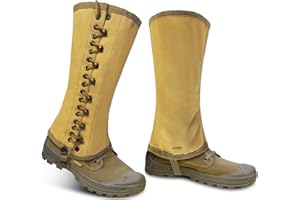 SMONT Canvas Leg Gaiters for Men WWII Reproduction M1936 Hiking Army Khaki Canvas Gaiters Puttee Protection for Legs, 3R, Kha