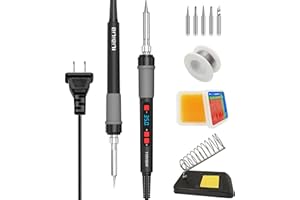 ILIBILIB Soldering Iron Kit, 90W 110V LCD Digital Soldering Welding Iron Kit, Temperature Adjustable 180 to 500°C, 10-in-1 Soldering Iron with Replace Soldering Iron Tips for Electronic, Jewelry Repairing