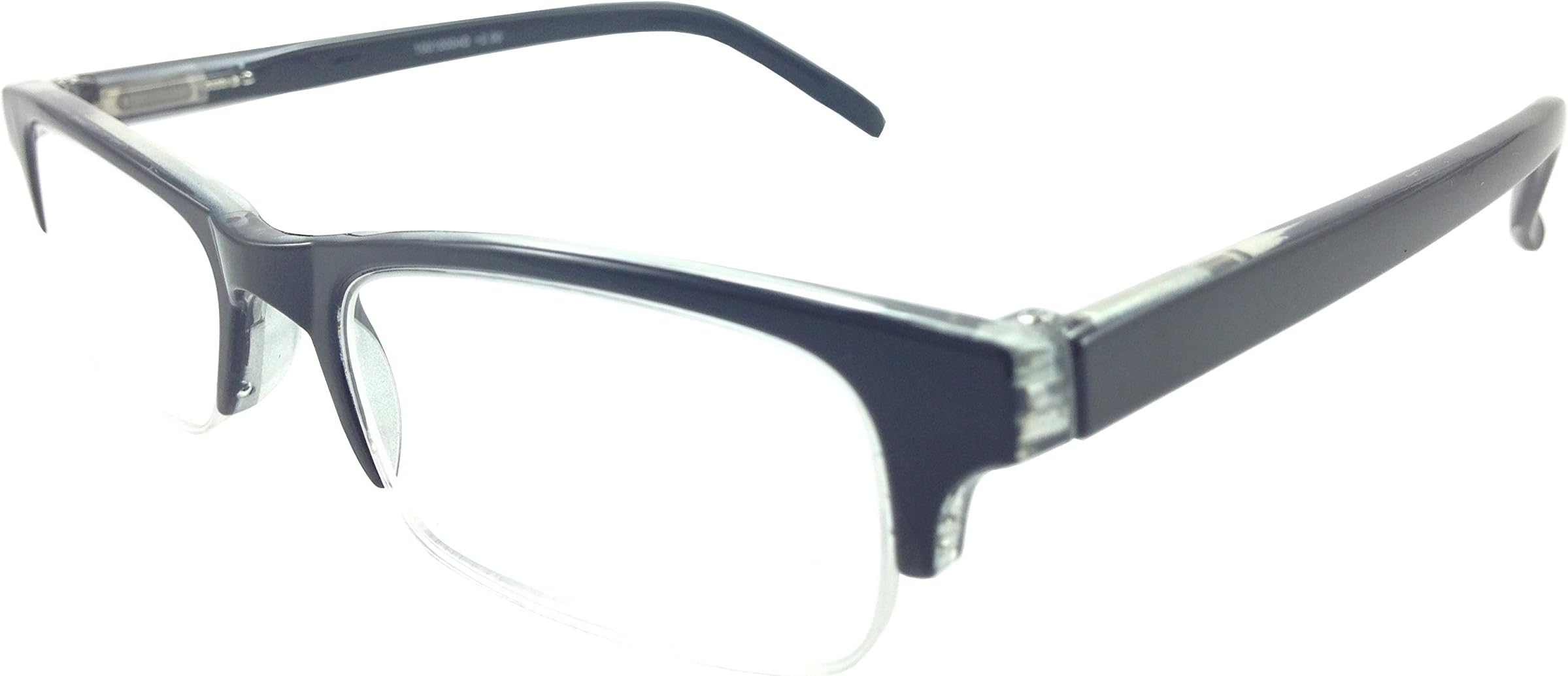 ICU Eyewear Zoom Expressions +2.00 Magnification Half-Rim Reading Glasses (10010004 Black)