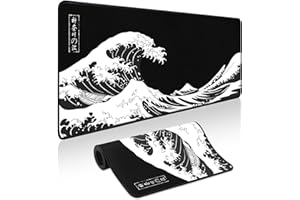 YUHIJOY Mouse Pad Gaming - Desk Mat for Keyboard and Mouse - Kanagawa Large Mouse Pads for Desk, Japanese Sea Wave Gaming Mousepad with Non-Slip Base, Desks Pad (31.5" X 11.8") for Game and Office