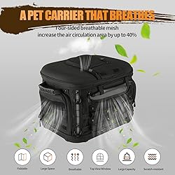 UALLIN Motorcycle Dog Cat Carrier, Portable Pet