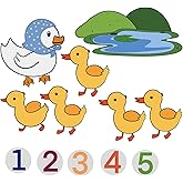 CHEFAN Felt Pieces for Toddler, Flannel Board Stories for Preschool Activities, Storytelling Set, Five Little Ducks