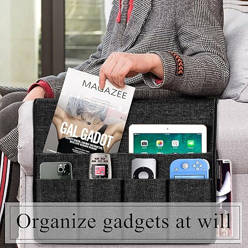 Joywell Sofa Armrest Organizer, Non-Slip Linen Armchair Caddy
