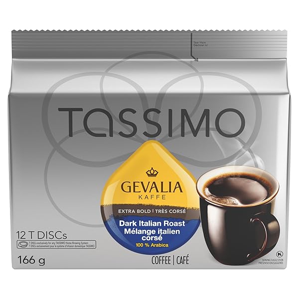 GEVALIA DARK ITALIAN ROAST, 12-COUNT T-DISCS FOR TASSIMO...