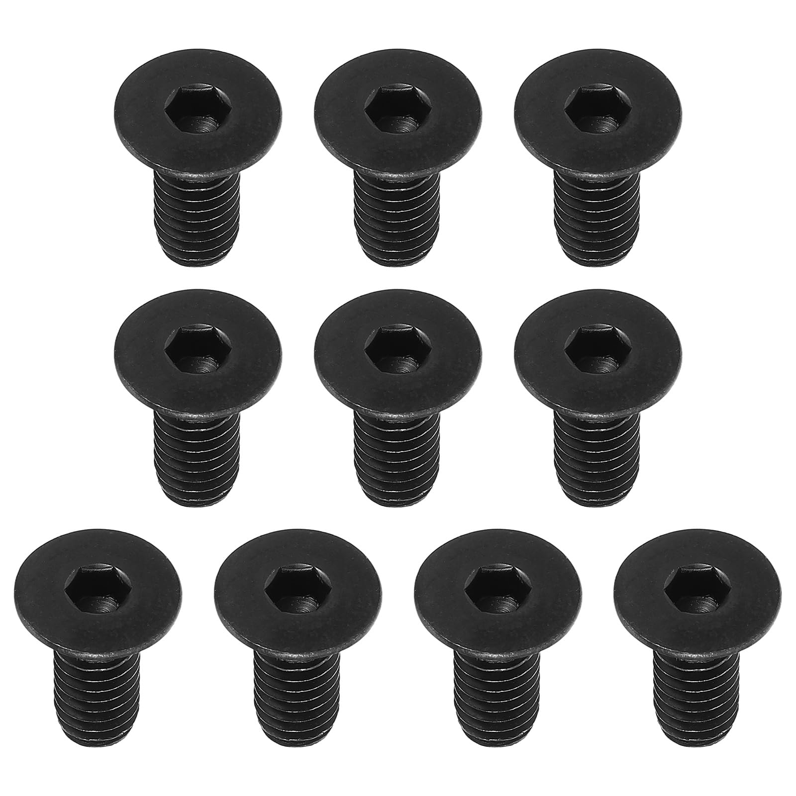 PATIKIL 5/16-18 x 3/4" Flat Head Socket Cap Screws, 10 Pack Flat Countersunk Bolts Carbon Steel Hex Socket Drive Machine Screws Full Thread Black Oxide Grade 10.9