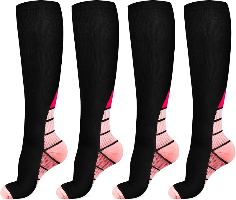 ACWOO Compression Socks for Men Women 2 Pairs Graduated Support Running
