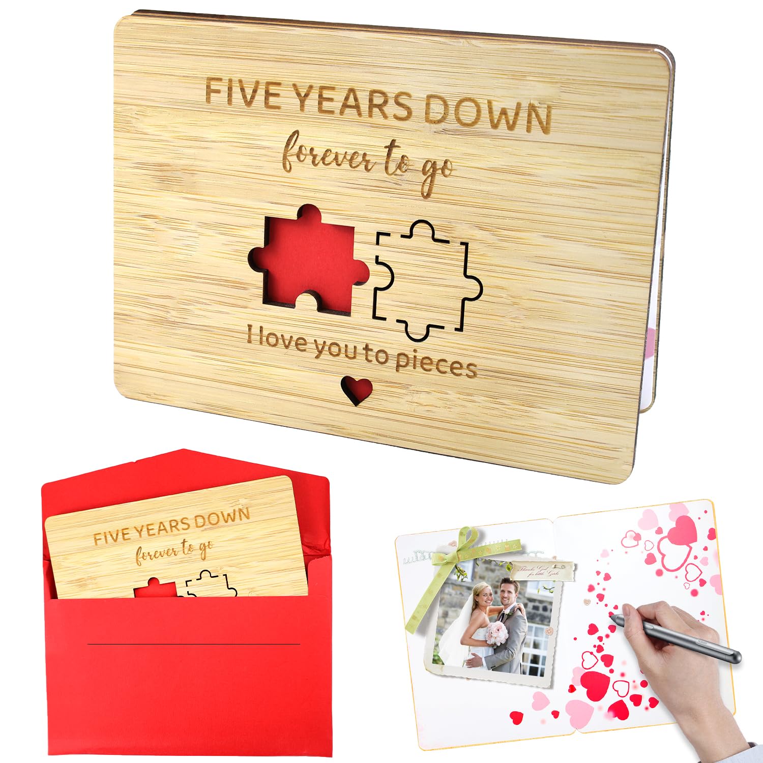 5th Anniversary Card, Love Bamboo Wedding Anniversary Card, Bamboo Card, Wedding Anniversary Ideas Gifts for Couple, Her, Him, Boyfriend, Girlfriend