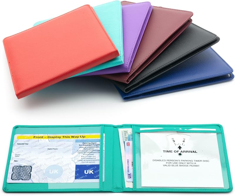 CKB LTD Turquoise Disabled Badge Holder Wallet for Car Blue Badge PU Leather