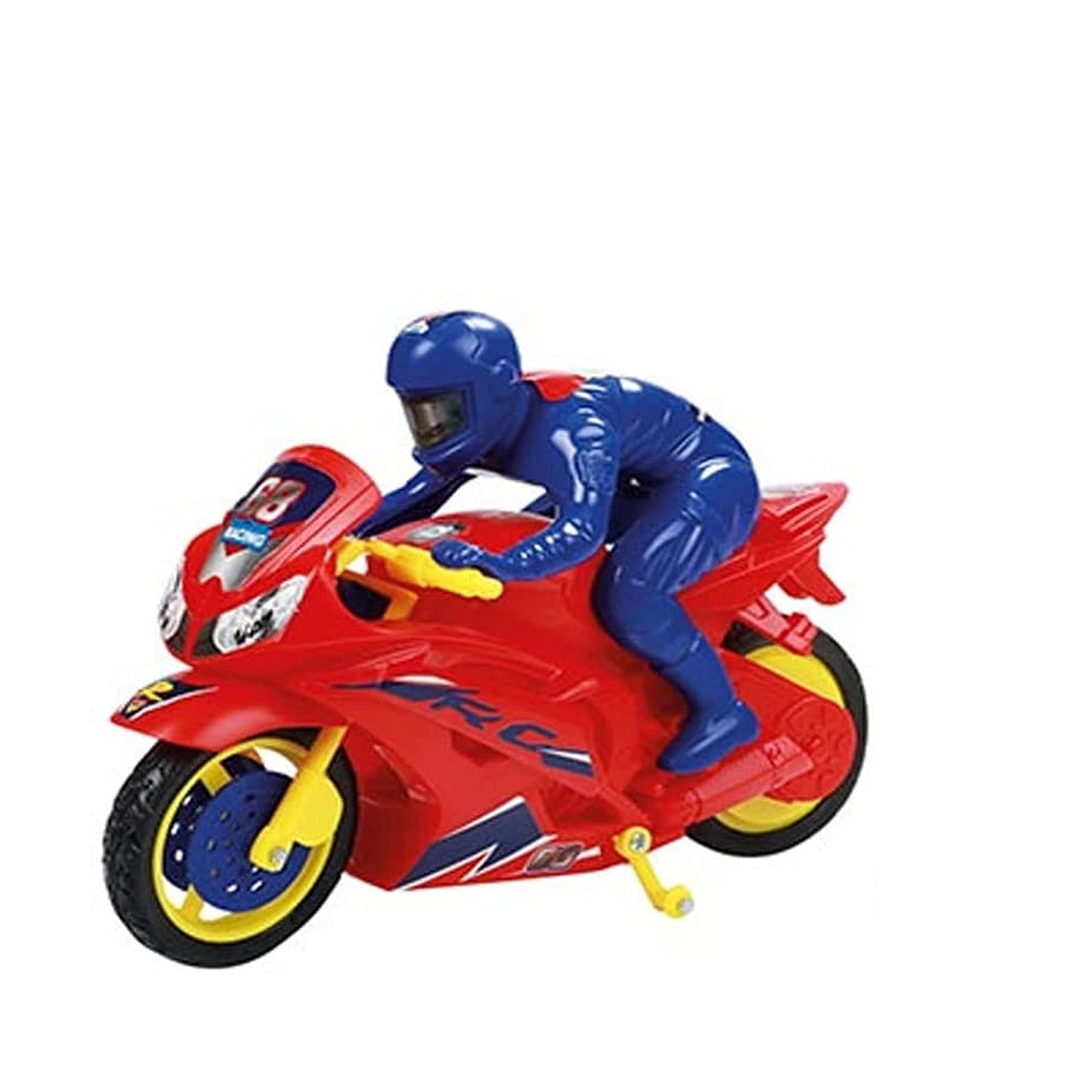 Toy Motorbike With Rider Figure With Rip And Go Launcher