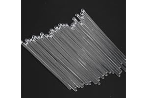 SBYURE 100 Pieces 7.4 Inch Disposible Plastic Round Top Swizzle Sticks with Crystal Ball Head (Clear)