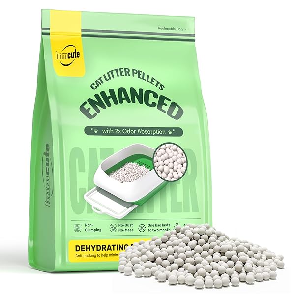 ENHANCED CAT LITTER PELLETS 9 LBS, LONG-LASTING ODOR...
