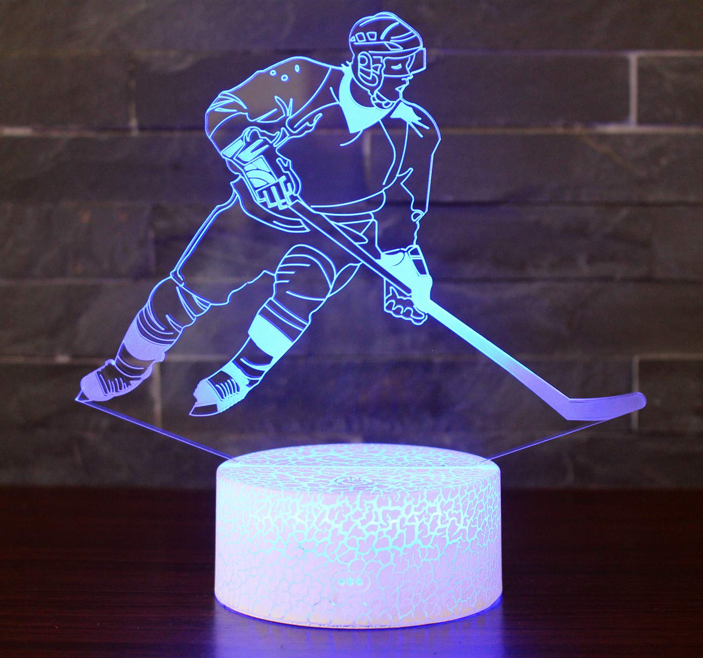 Hockey Night Light with 7 Colors Changing- LED 3D Optical Illusion Lamp for Kids Room Decor and Hockey Fans (Hockey)