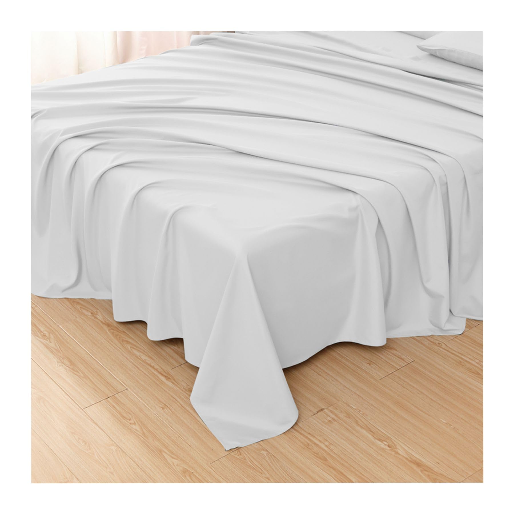 Photo 1 of Ghooss Twin Size Flat Sheet Only-1500 Series Luxury Brushed Microfiber Bed Top Sheet,Wrinkle, Fade Resistant-1 Pack-White