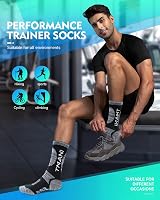 RUIXUE Mens Sports Hiking Socks 5 or 6 Pairs Cushioned Anti Blister Crew view 4