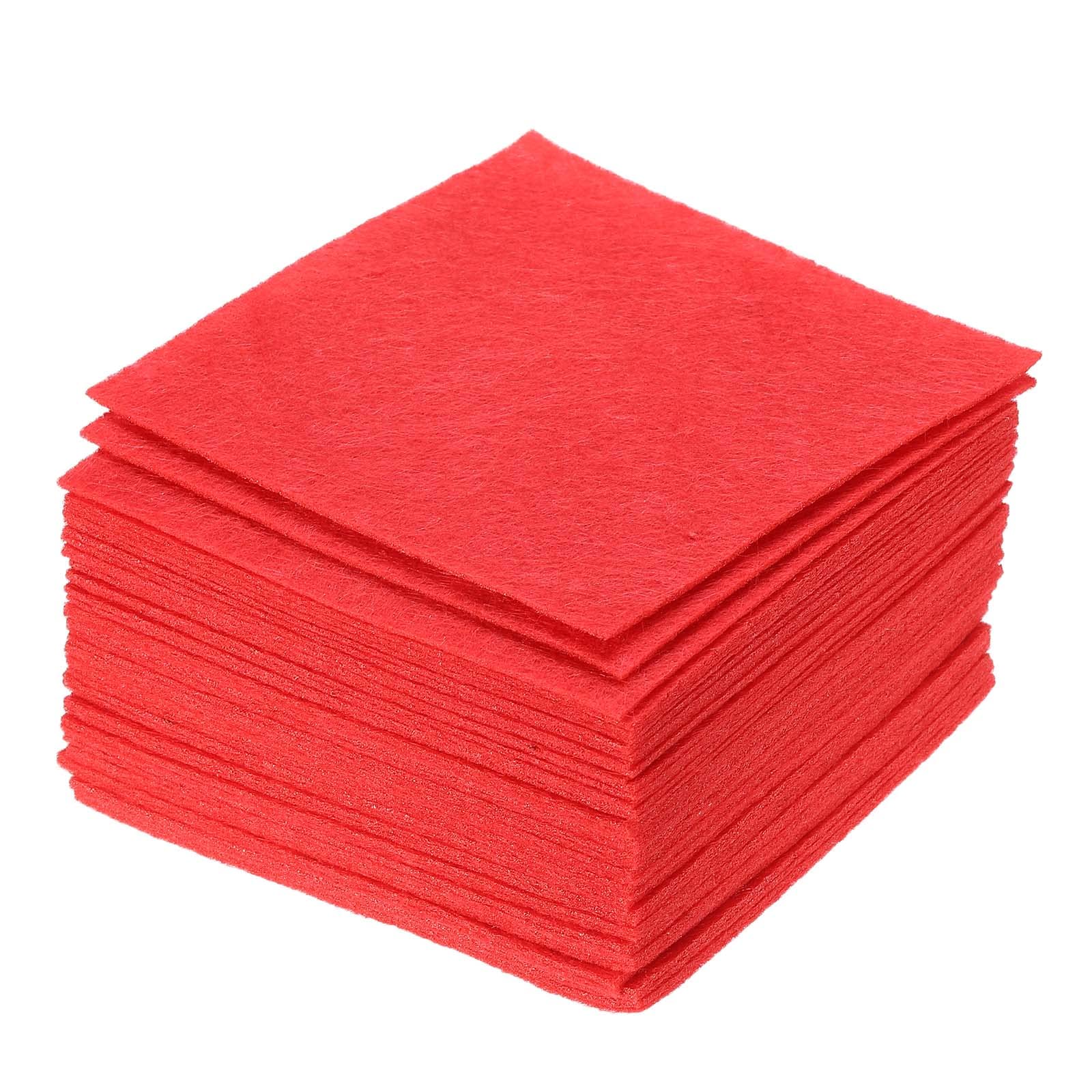 PATIKIL Soft Felt Sheets Fabric Craft Sheets Red 4 Inch x 4 Inch for DIY, Hobby, Decoration Pack of 21