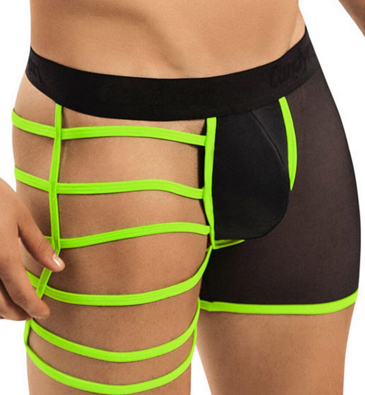 Men's Mesh and Elastic Straps Style See Through Club Boxer Underwear