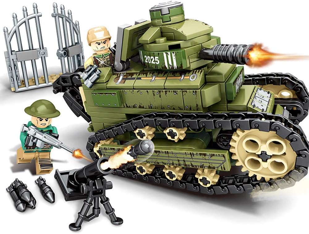 XUMING Renault FT-17 Tank Model Building Block Set, Nano Miniature Building Blocks DIY Toys - Suitable for Children Aged 6 To 12