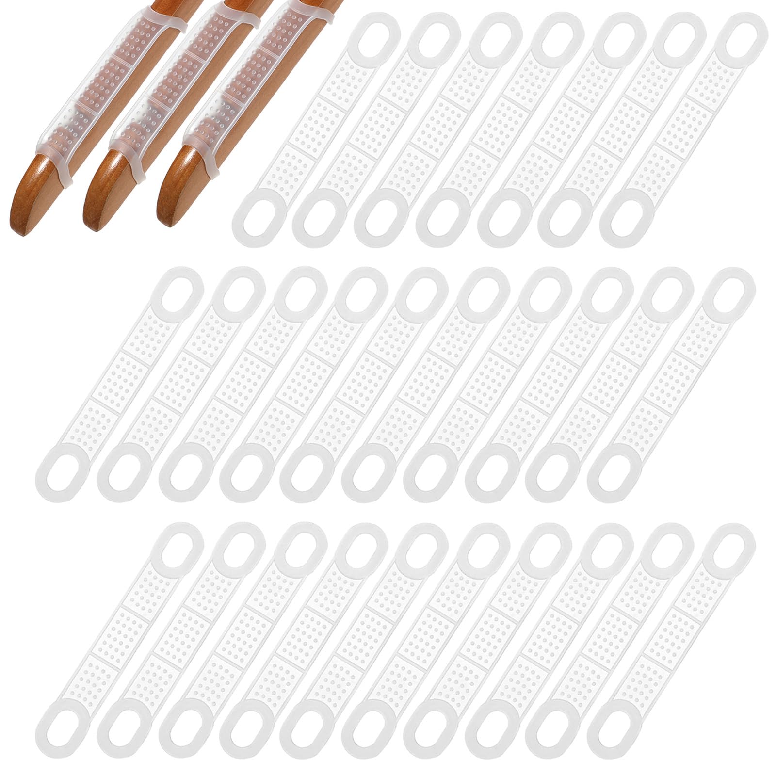 Photo 1 of 100 PCS Clear Clothes Hanger Grips Hanger Grips for Plastic Hangers Non-Slip Rubber Strips Clear for Wood Plastic Hangers Home Stores Usecs