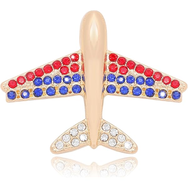 PH PandaHall 10pcs Airplane Brooch Pins 4 Styles Rhinestone Crystal Aircraft Brooches Flight Plane Tie Pins Lapel Pin For Women Men Suit Shirt Sweater Hat Coat Dress Bag Accessories, Platinum, Gold