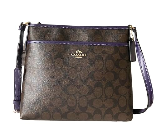 coach signature zip file crossbody bag